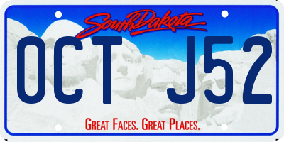 SD license plate 0CTJ52