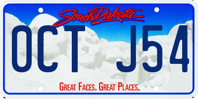 SD license plate 0CTJ54