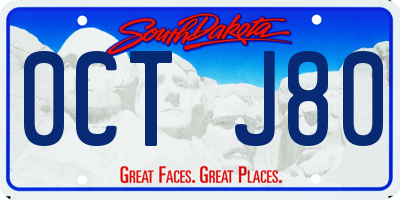 SD license plate 0CTJ80