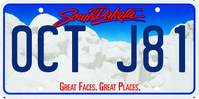 SD license plate 0CTJ81
