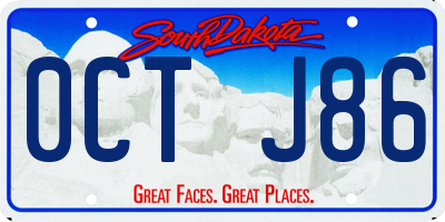 SD license plate 0CTJ86
