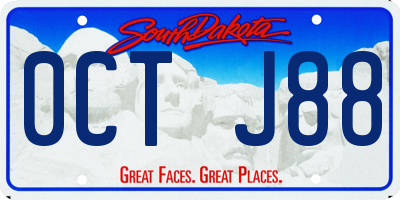 SD license plate 0CTJ88