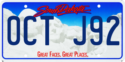 SD license plate 0CTJ92