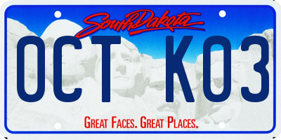 SD license plate 0CTK03