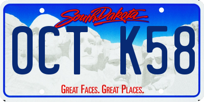 SD license plate 0CTK58