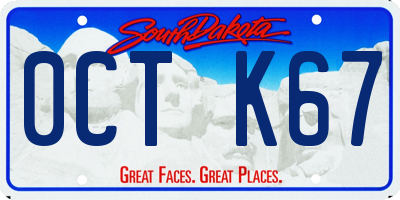 SD license plate 0CTK67