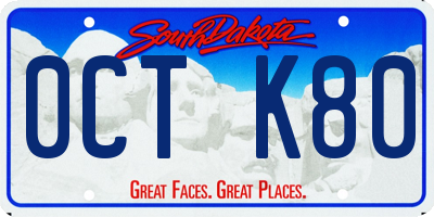 SD license plate 0CTK80