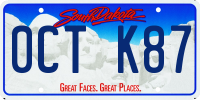 SD license plate 0CTK87