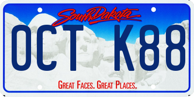 SD license plate 0CTK88