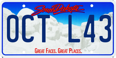 SD license plate 0CTL43