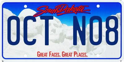 SD license plate 0CTN08