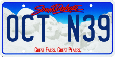 SD license plate 0CTN39
