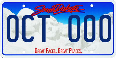 SD license plate 0CTO00