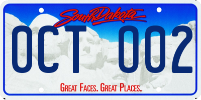 SD license plate 0CTO02