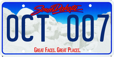 SD license plate 0CTO07