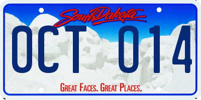 SD license plate 0CTO14