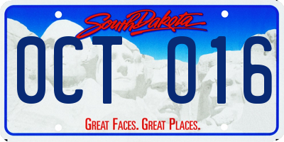 SD license plate 0CTO16