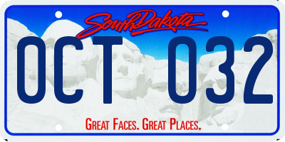 SD license plate 0CTO32