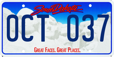 SD license plate 0CTO37