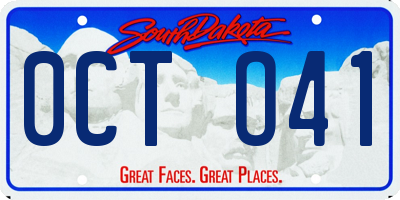 SD license plate 0CTO41