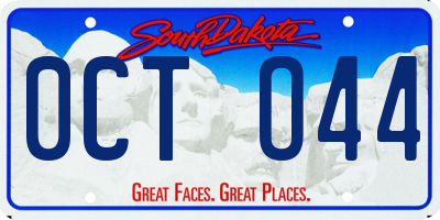 SD license plate 0CTO44