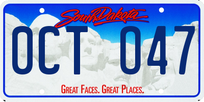 SD license plate 0CTO47