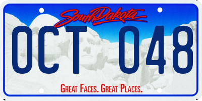 SD license plate 0CTO48