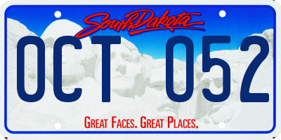 SD license plate 0CTO52