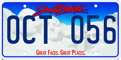 SD license plate 0CTO56