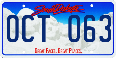 SD license plate 0CTO63