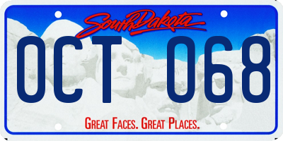 SD license plate 0CTO68