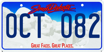 SD license plate 0CTO82