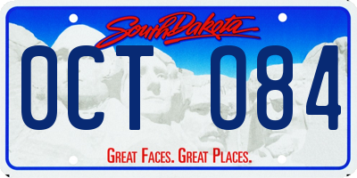 SD license plate 0CTO84
