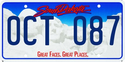 SD license plate 0CTO87