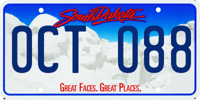 SD license plate 0CTO88