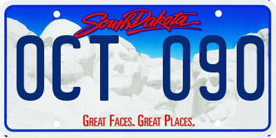 SD license plate 0CTO90
