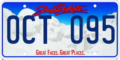 SD license plate 0CTO95