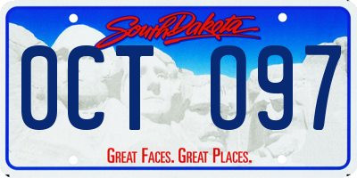 SD license plate 0CTO97