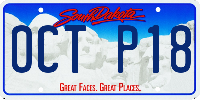SD license plate 0CTP18