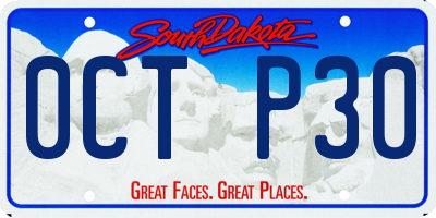 SD license plate 0CTP30