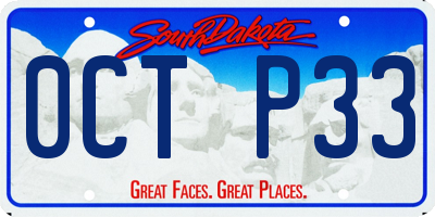 SD license plate 0CTP33