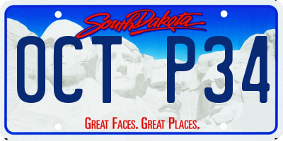 SD license plate 0CTP34