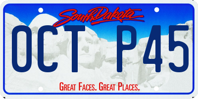 SD license plate 0CTP45