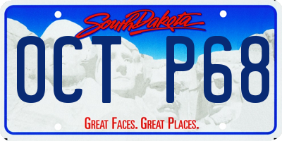 SD license plate 0CTP68