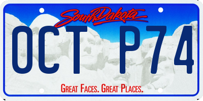 SD license plate 0CTP74