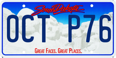 SD license plate 0CTP76