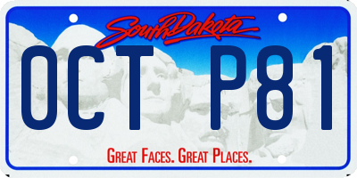 SD license plate 0CTP81