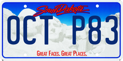 SD license plate 0CTP83