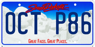 SD license plate 0CTP86