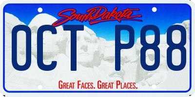 SD license plate 0CTP88